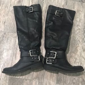 Black Mid Calf boot